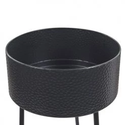 Beliani Pots, Cache-pots Et Jardinières D'extérieur Cache-pot D'extérieur En Métal Noir H50 -Parasols Soldes Magasin cache pot d exterieur en metal noir h50 2