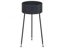 Beliani Pots, Cache-pots Et Jardinières D'extérieur Cache-pot D'extérieur En Métal Noir H50