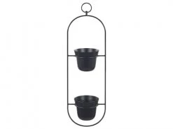 Beliani Pots, Cache-pots Et Jardinières D'extérieur Cache-pot D'extérieur En Métal Noir H62