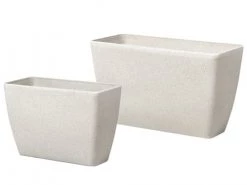 Beliani Pots, Cache-pots Et Jardinières D'extérieur Cache-pot D'extérieur En Pierre Beige H41 45