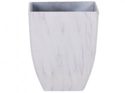 Beliani Pots, Cache-pots Et Jardinières D'extérieur Cache-pot D'extérieur En Pierre Blanc H42