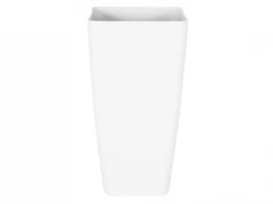 Beliani Pots, Cache-pots Et Jardinières D'extérieur Cache-pot D'extérieur En Pierre Blanc H57