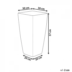 Beliani Pots, Cache-pots Et Jardinières D'extérieur Cache-pot D'extérieur En Pierre Doré H57 -Parasols Soldes Magasin cache pot d exterieur en pierre dore h57