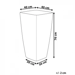 Beliani Pots, Cache-pots Et Jardinières D'extérieur Cache-pot D'extérieur En Pierre Doré H76 -Parasols Soldes Magasin cache pot d exterieur en pierre dore h76