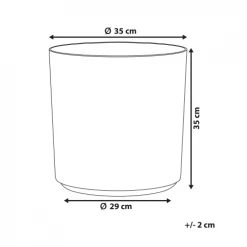 Beliani Pots, Cache-pots Et Jardinières D'extérieur Cache-pot D'extérieur En Pierre Gris H35 -Parasols Soldes Magasin cache pot d exterieur en pierre gris h35