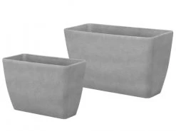 Beliani Pots, Cache-pots Et Jardinières D'extérieur Cache-pot D'extérieur En Pierre Gris H41 45