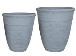 Beliani Pots, Cache-pots Et Jardinières D'extérieur Cache-pot D'extérieur En Pierre Gris H49 58