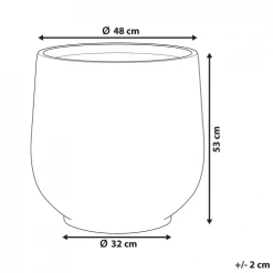 Beliani Pots, Cache-pots Et Jardinières D'extérieur Cache-pot D'extérieur En Pierre Gris H53 -Parasols Soldes Magasin cache pot d exterieur en pierre gris h53