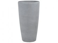 Beliani Pots, Cache-pots Et Jardinières D'extérieur Cache-pot D'extérieur En Pierre Gris H75