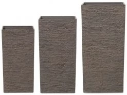 Beliani Pots, Cache-pots Et Jardinières D'extérieur Cache-pot D'extérieur En Pierre Marron H60 70 81