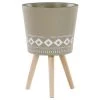Beliani Pots, Cache-pots Et Jardinières D'extérieur Cache-pot D'extérieur En Plastique Beige H63 -Parasols Soldes Magasin cache pot d exterieur en plastique beige h63