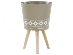 Beliani Pots, Cache-pots Et Jardinières D'extérieur Cache-pot D'extérieur En Plastique Beige H63