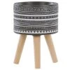 Beliani Pots, Cache-pots Et Jardinières D'extérieur Cache-pot D'extérieur En Plastique Gris H35 -Parasols Soldes Magasin cache pot d exterieur en plastique gris h35