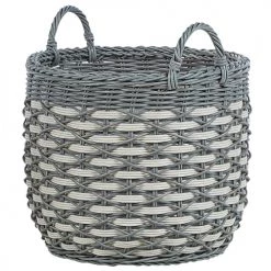 Beliani Pots, Cache-pots Et Jardinières D'extérieur Cache-pot D'extérieur En Rotin Blanc H38 43 50 -Parasols Soldes Magasin cache pot d exterieur en rotin blanc h38 43 50 4