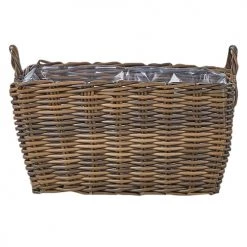 Beliani Pots, Cache-pots Et Jardinières D'extérieur Cache-pot D'extérieur En Rotin Marron H37 44 -Parasols Soldes Magasin cache pot d exterieur en rotin marron h37 44 3