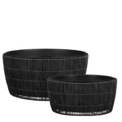 Mica Decorations Pots, Cache-pots Et Jardinières D'extérieur Cache-pot D'exterieur Noir (x2) -Parasols Soldes Magasin cache pot d exterieur noir x2 4