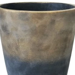 Decostars Pots, Cache-pots Et Jardinières D'extérieur Cache Pot De Fleurs En Ciment Gris Et Or H20,5cm -Parasols Soldes Magasin cache pot de fleurs en ciment gris et or h20 5cm 1