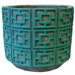 Unimasa Pots, Cache-pots Et Jardinières D'extérieur Cache Pot En Ciment Gris -Parasols Soldes Magasin cache pot en ciment vert 3