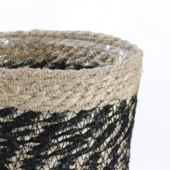 Mica Decorations Pots, Cache-pots Et Jardinières D'extérieur Cache-pot En Jute Noir H20 -Parasols Soldes Magasin cache pot en jute noir h20 2