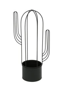 Heart Of The Home Pots, Cache-pots Et Jardinières D'extérieur Cache Pot En Métal Cactus H. 44 Cm Noir
