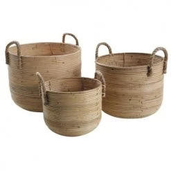 Aubry Gaspard Pots, Cache-pots Et Jardinières D'extérieur Cache-pot En Poelet Et Corde, Diamètre 40 Cm