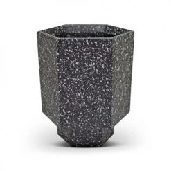 Zago Pots, Cache-pots Et Jardinières D'extérieur Cache-pot En Terrazzo Noir -Parasols Soldes Magasin cache pot en terrazzo noir 4