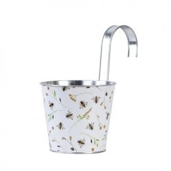 Esschert Design Pots, Cache-pots Et Jardinières D'extérieur Cache Pot En Zinc Abeilles Avec Crochet