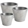 Aubry Gaspard Pots, Cache-pots Et Jardinières D'extérieur Cache Pot En Zinc Brossé (lot De 3) -Parasols Soldes Magasin cache pot en zinc brosse lot de 3