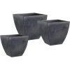 Aubry Gaspard Pots, Cache-pots Et Jardinières D'extérieur Cache Pot En Zinc Noir (lot De 3) -Parasols Soldes Magasin cache pot en zinc noir lot de 3