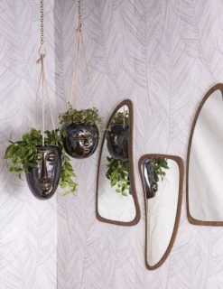 Present Time Pots, Cache-pots Et Jardinières D'extérieur Cache-pot Rond à Suspendre En Céramique H. 18 Cm Brun Foncé -Parasols Soldes Magasin cache pot rond a suspendre en ceramique h 18 cm brun fonce 1