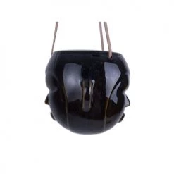 Present Time Pots, Cache-pots Et Jardinières D'extérieur Cache-pot Rond à Suspendre En Céramique H. 18 Cm Brun Foncé -Parasols Soldes Magasin cache pot rond a suspendre en ceramique h 18 cm brun fonce 2