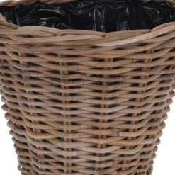Wadiga Pots, Cache-pots Et Jardinières D'extérieur Cache-pot Rond En Rotin Tressé - 39x39x30cm -Parasols Soldes Magasin cache pot rond en rotin tresse 39x39x30cm 2