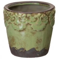 Ixia Pots, Cache-pots Et Jardinières D'extérieur Cache-pot Vert En Céramique Vieillie