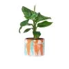 Junny Pots, Cache-pots Et Jardinières D'extérieur Cache-pot Xxl Tie&dye En Béton Orange Et Turquoise