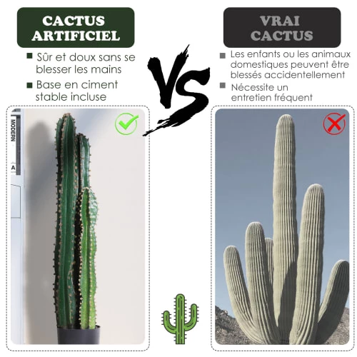 Outsunny Plantes D'intérieur Et Fleurs D'intérieur Cactus Artificiel Grand Réalisme H1m 7 Outsunny Plantes D'intérieur Et Fleurs D'intérieur Cactus Artificiel Grand Réalisme H1m – Image 5