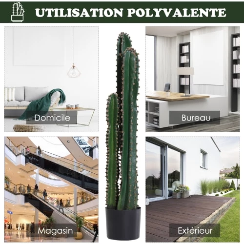 Outsunny Plantes D'intérieur Et Fleurs D'intérieur Cactus Artificiel Grand Réalisme H1m 8 Outsunny Plantes D'intérieur Et Fleurs D'intérieur Cactus Artificiel Grand Réalisme H1m – Image 6