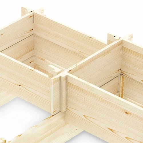 Alice's Garden Pots, Cache-pots Et Jardinières D'extérieur Carré Potager 5 étages, 5 Compartiments - Lavande - Bois Pin Canadien 4 Alice's Garden Pots, Cache-pots Et Jardinières D'extérieur Carré Potager 5 étages, 5 Compartiments - Lavande - Bois Pin Canadien – Image 2