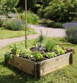 Jardipolys Pots, Cache-pots Et Jardinières D'extérieur Carré Potager 9 Cases En Pin -Parasols Soldes Magasin carre potager 9 cases en pin 1