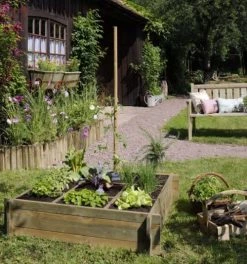 Jardipolys Pots, Cache-pots Et Jardinières D'extérieur Carré Potager 9 Cases En Pin -Parasols Soldes Magasin carre potager 9 cases en pin 2