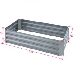 Tectake Pots, Cache-pots Et Jardinières D'extérieur Carré Potager Rectangulaire Gris -Parasols Soldes Magasin carre potager rectangulaire gris 4