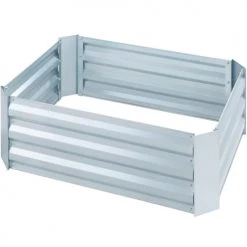 Tectake Pots, Cache-pots Et Jardinières D'extérieur Carré Potager Rectangulaire Gris