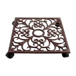 Esschert Design Pots, Cache-pots Et Jardinières D'extérieur Chariot De Plantes Carré En Fonte