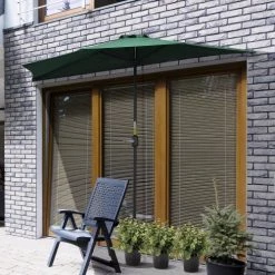Outsunny Parasols Demi Parasol Balcon Vert 11 Outsunny Parasols Demi Parasol Balcon Vert -Parasols Soldes Magasin demi parasol balcon vert 3