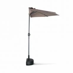 Alice's Garden Parasols Demi Parasol De Balcon Droit Mât En Aluminium Toile Taupe D250cm -Parasols Soldes Magasin demi parasol de balcon droit mat en aluminium toile taupe d250cm 2