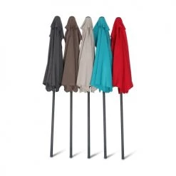 Alice's Garden Parasols Demi Parasol De Balcon Droit Mât En Aluminium Toile Taupe D250cm -Parasols Soldes Magasin demi parasol de balcon droit mat en aluminium toile taupe d250cm 4