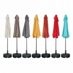 Alice's Garden Parasols Demi Parasol De Balcon Droit Mât En Aluminium Toile Taupe D250cm -Parasols Soldes Magasin demi parasol de balcon droit mat en aluminium toile taupe d250cm 5