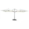 Oviala Parasols Double Parasol Déporté Carré En Aluminium 3x3m écru -Parasols Soldes Magasin double parasol deporte carre en aluminium 3x3m ecru