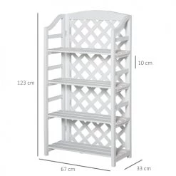 Outsunny Pots, Cache-pots Et Jardinières D'extérieur Étagère à Fleurs Pliable 4 étagères Réglables En Bois De Sapin Blanc 10 Outsunny Pots, Cache-pots Et Jardinières D'extérieur Étagère à Fleurs Pliable 4 étagères Réglables En Bois De Sapin Blanc -Parasols Soldes Magasin etagere a fleurs pliable 4 etageres reglables en bois de sapin blanc 2