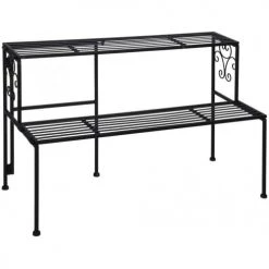 Esschert Design Pots, Cache-pots Et Jardinières D'extérieur Etagère à Plantes Pliante En Fer 2 Niveaux