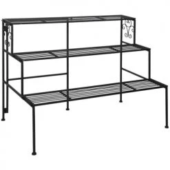 Esschert Design Pots, Cache-pots Et Jardinières D'extérieur Etagère à Plantes Pliante En Fer 3 Niveaux